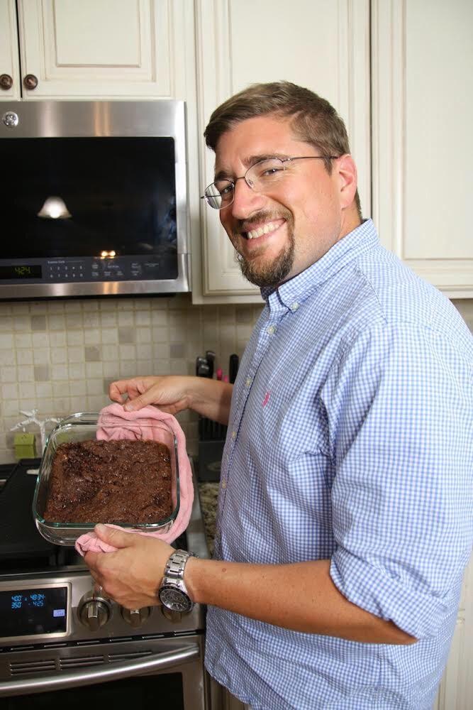Premier Protein Brownie Recipe - brownies out of oven 2