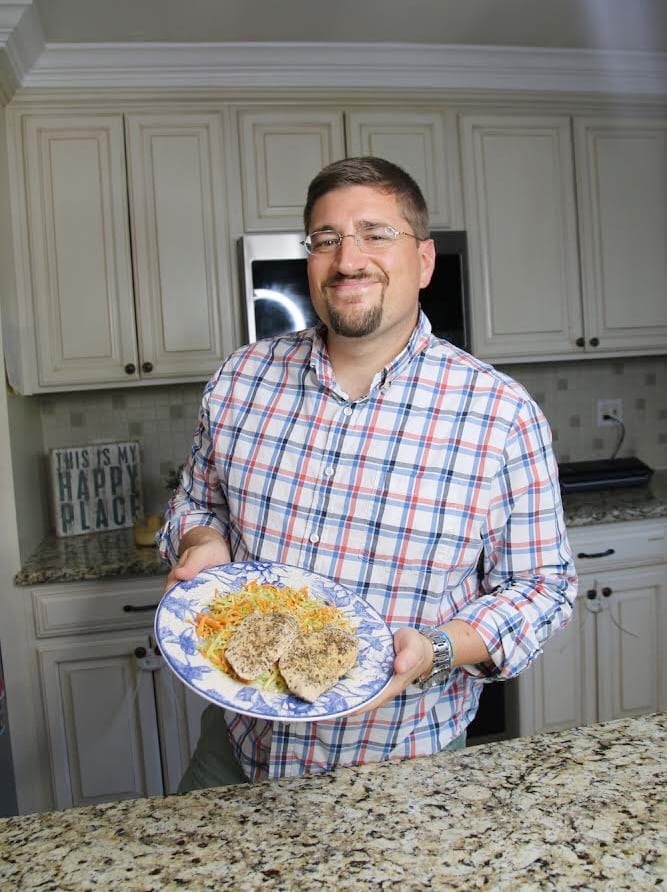 Sous-vide chicken breast and hot veggie slaw