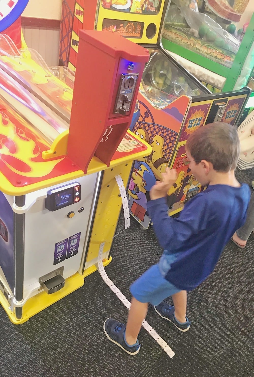 Chuck E Cheese's game printing out tickets