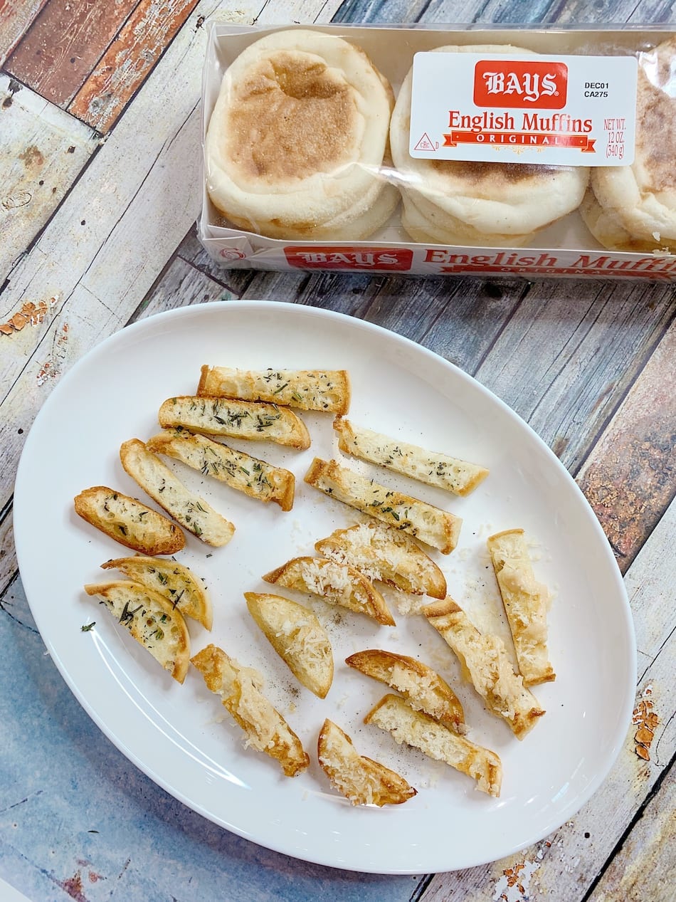 Bays English Muffins - Rosemary Crisps and Parmesan Crisps flatlay