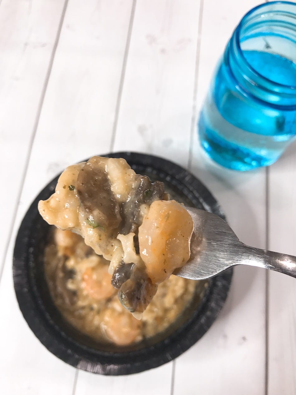 Gorton's Shrimp Bowl - risotto fork close