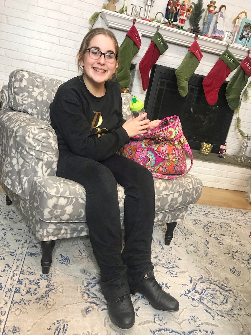 teen girl getting ready for dance