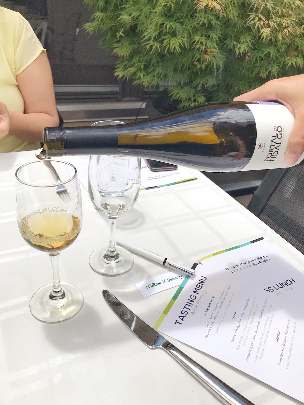 Vinho Verde Monção and Melgaço wine pouring Vinho Verde Monção and Melgaço wine pouring